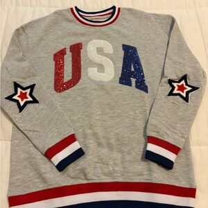 SIMPLY SOUTHERN ALL-AMERICAN SPARKLE- SEQUINED USA CREW NECK SWEATSHIRT